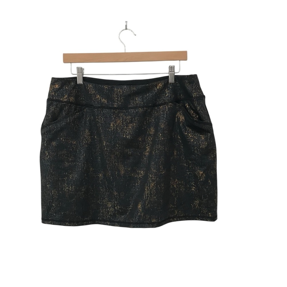 Lilly Pulitzer Luxletic Sabbia Skort Athletic Gold Print Pockets XL